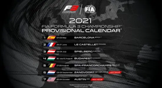 F3 | Il calendario 2021: Olanda e Stati Uniti le novità