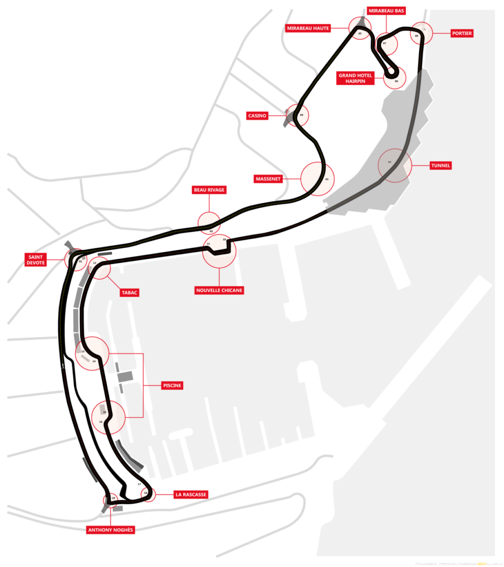 F1 | GP Monaco 2022: la mappa e le statistiche di Montecarlo