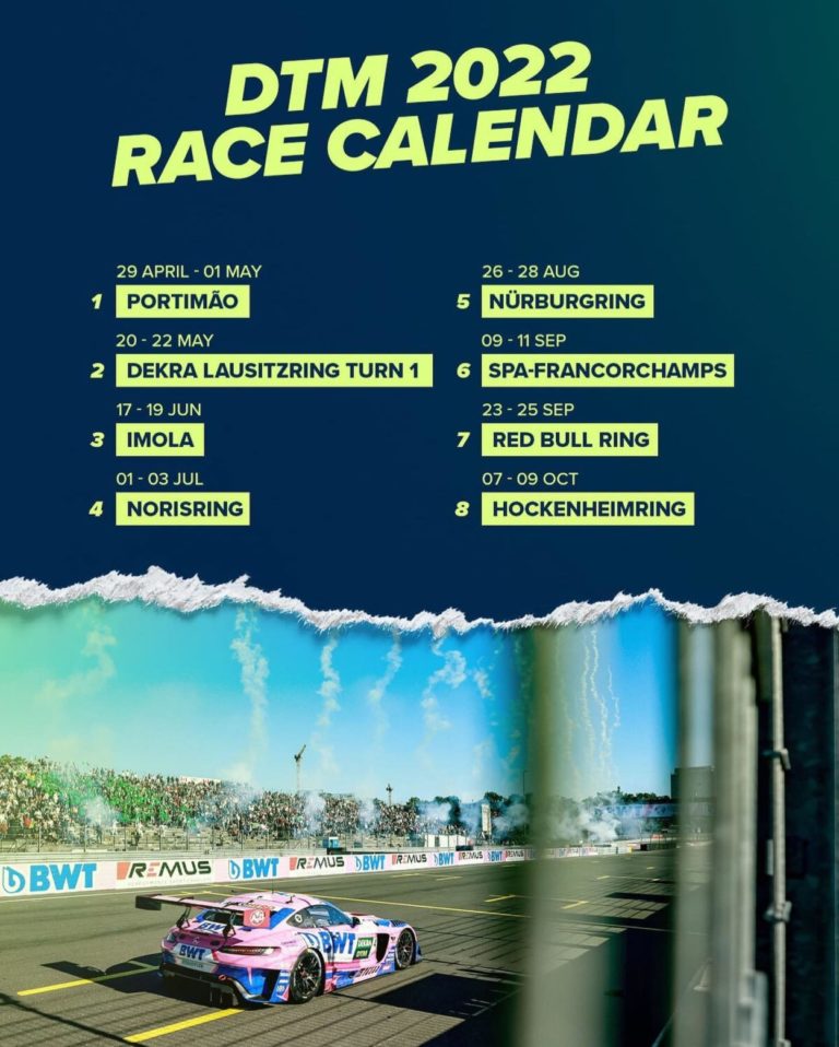 DTM Ufficializzato il calendario 2022 con otto round, fuori Assen