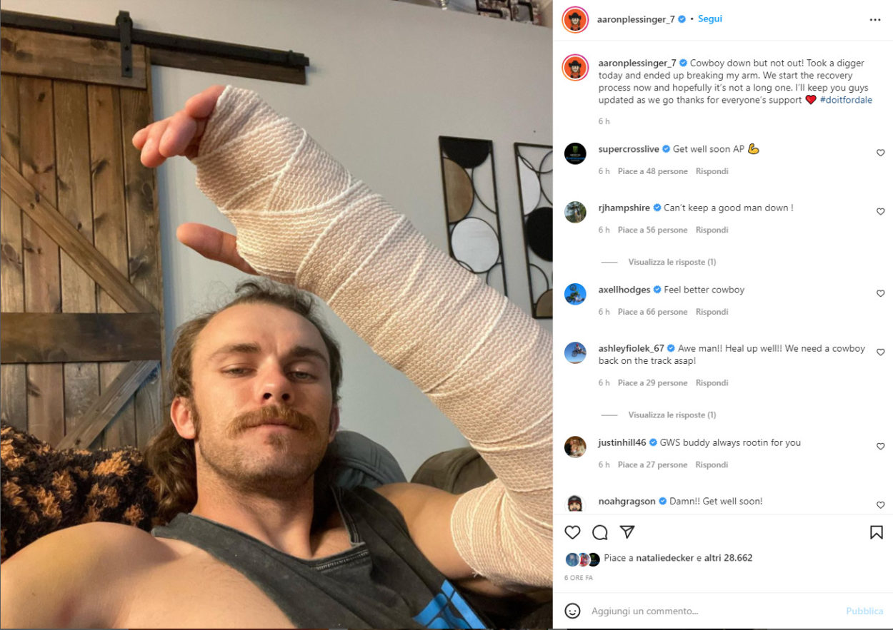 Supercross | Infortunio al braccio sinistro per Aaron Plessinger