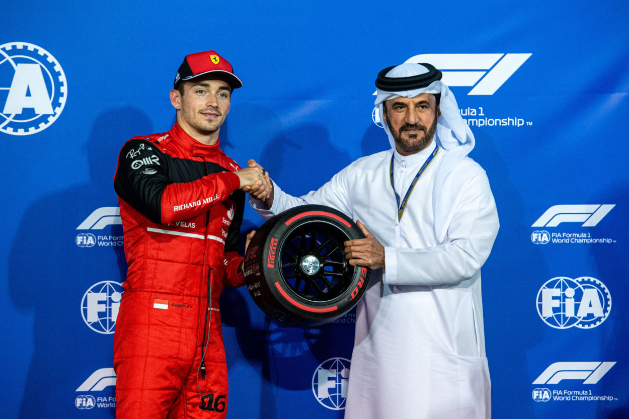 F1 Bahrain 2022 - Leclerc (Ferrari) e Ben Sulayem (FIA)