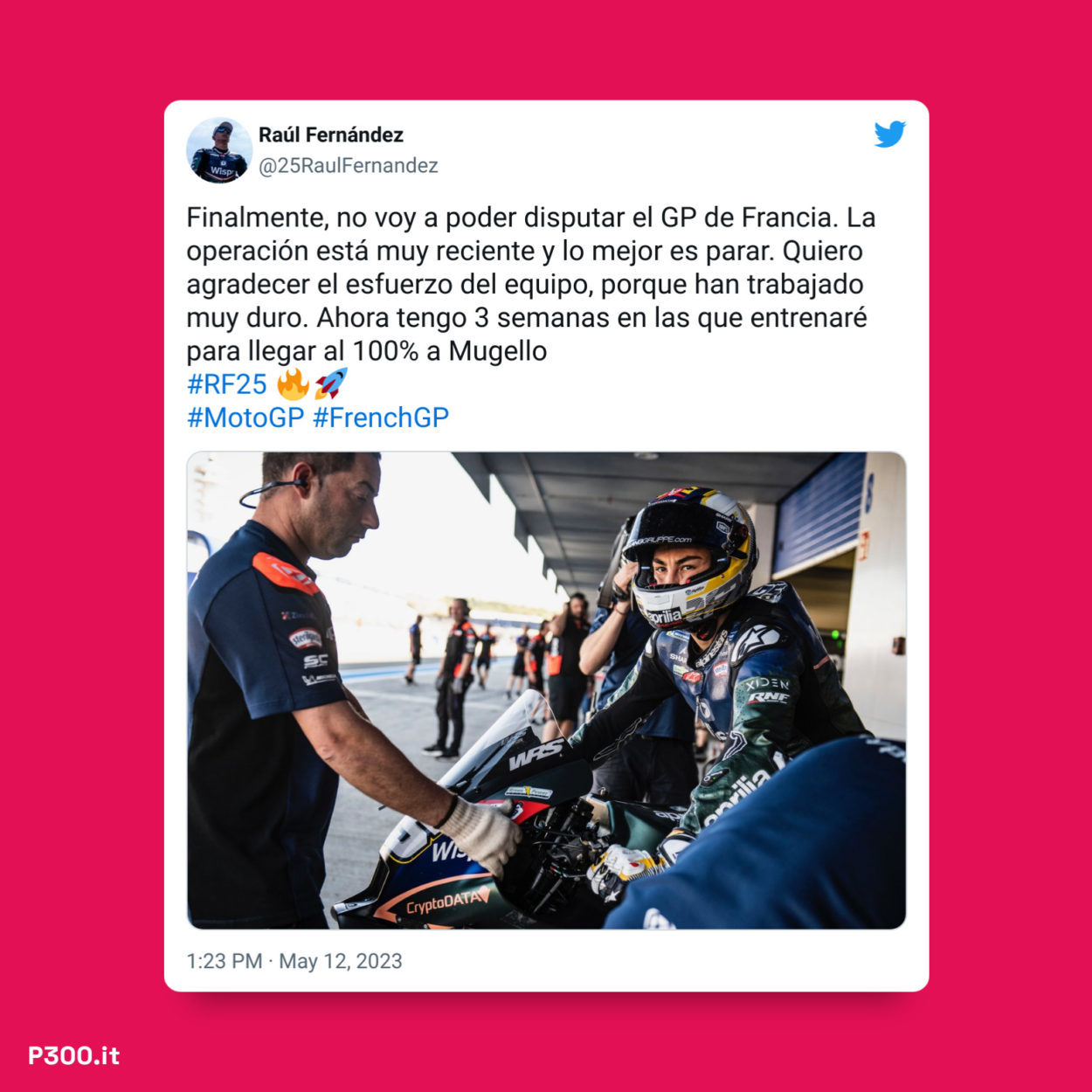 MotoGP | Forfait di Raúl Fernández per l'infortunio, non correrà il GP Francia di Le Mans
