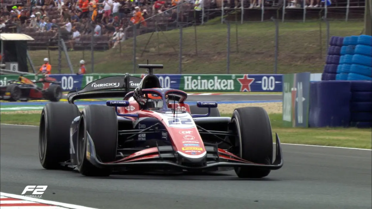 F2 | GP Ungheria 2024, Sprint Race: Verschoor vince su Maini e Martins. Antonelli comanda all’inizio, poi cedono le soft: 15°