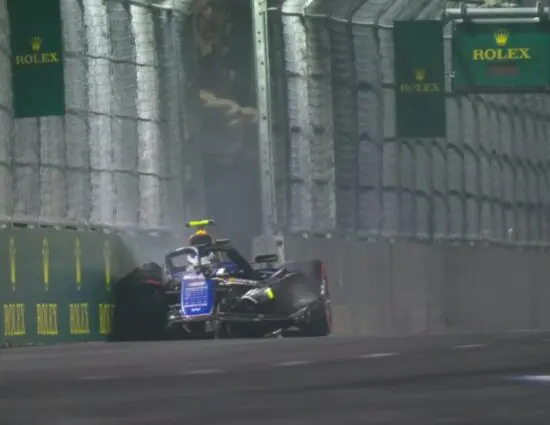 F1 | GP Las Vegas 2024, qualifiche: bandiera rossa in Q2, botto fortissimo di Colapinto. Pilota ok, Williams distrutta, Q3 rinviata