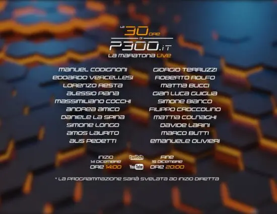 La 30 ore di P300.it: ecco gli ospiti della nostra maratona. Appuntamento a domani alle 14:00!