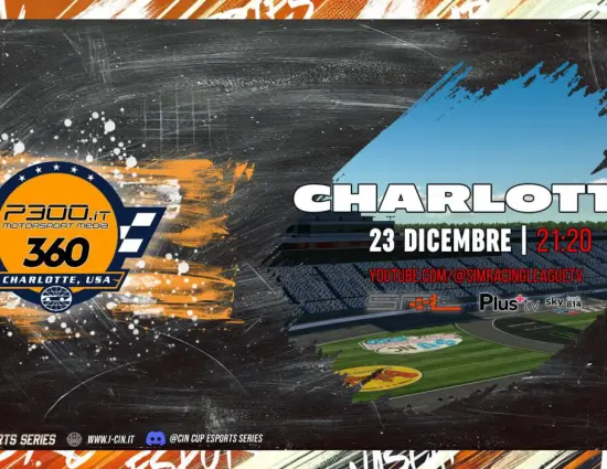 eSport | Cin Cup Series, lunedì 23 la “P300.it Charlotte 360”