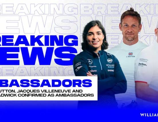 F1 | Jacques Villeneuve diventa ambasciatore Williams insieme a Jenson Button e Jamie Chadwick