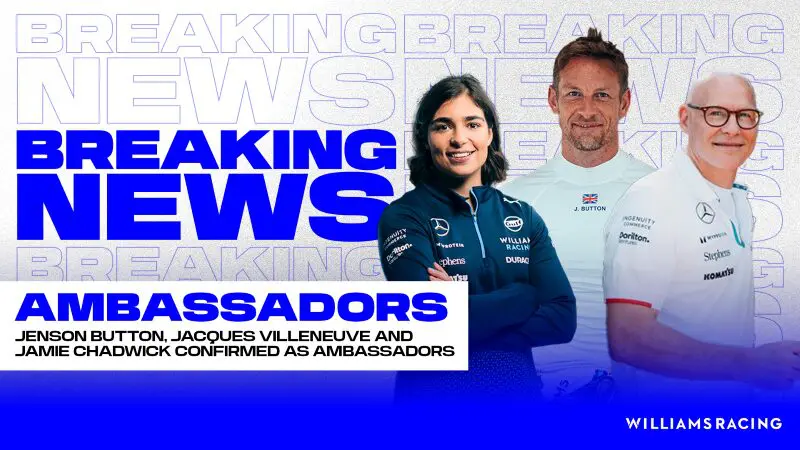 F1 | Jacques Villeneuve diventa ambasciatore Williams insieme a Jenson Button e Jamie Chadwick