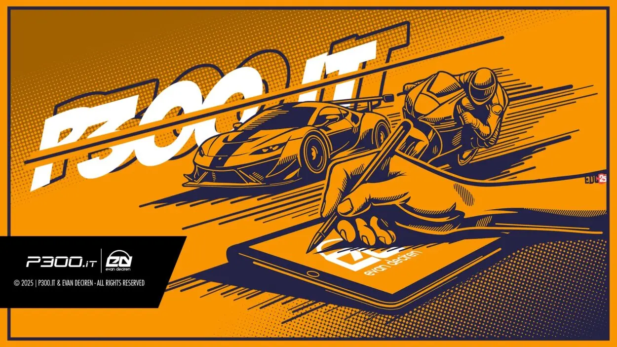 Nasce la collaborazione tra P300.it e Evan DeCiren. Prodotti a tema Motorsport da mostrare e collezionare