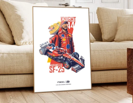 Motorsport Frames | “The Red Knight”, il poster dedicato a Lewis Hamilton e alla sua nuova avventura in Rosso Ferrari