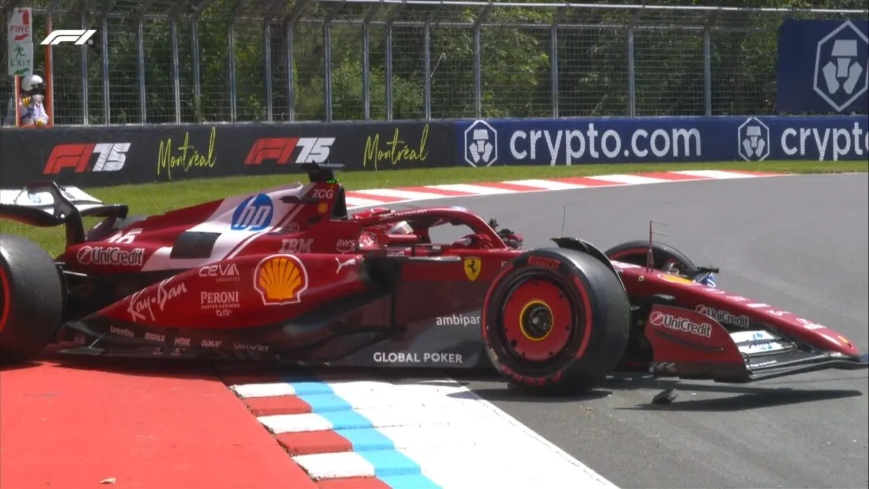 F1 | GP Canada 2025, l’incidente della FP1 costa caro a Leclerc: niente FP2 per lui, telaio danneggiato