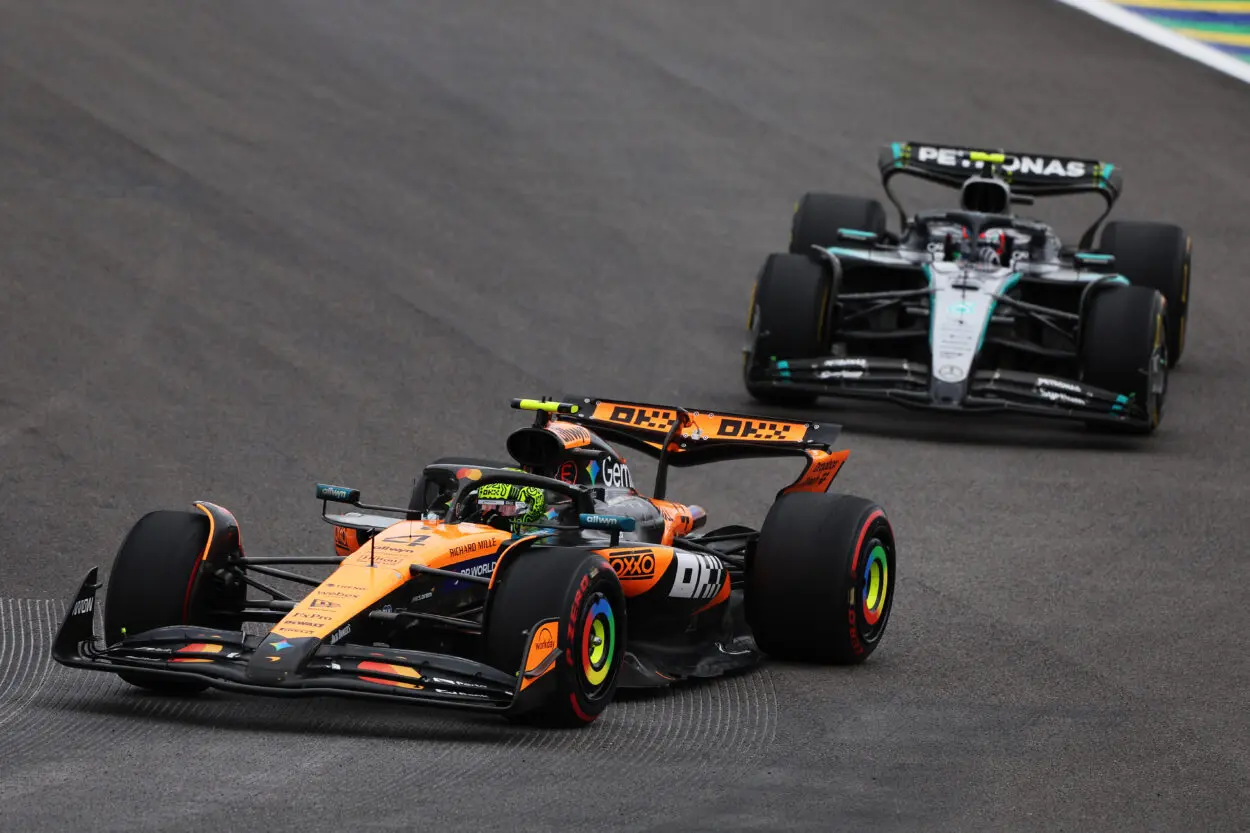 F1 | GP San Paolo 2025, Sprint: Norris resiste ad Antonelli, 3° Russell. Verstappen 4° su Leclerc, Piastri KO, botto tremendo di Bortoleto (pilota ok)